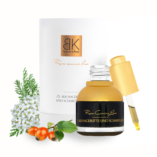 Kaltgepresstes Hagebuttenöl mit weißem Yarrowöl 30 ml Premium Bio-Produkt