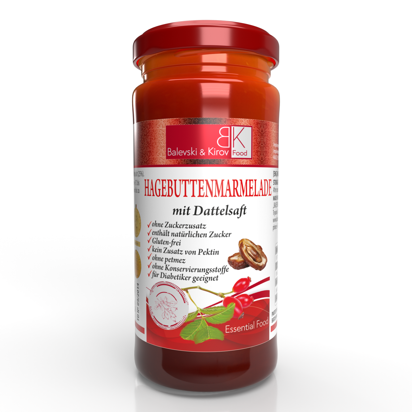 Hagebuttenmarmelade ohne Zucker 3 x 290g - MIX